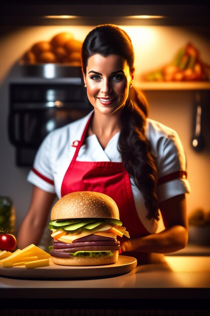 Un hombre en el uniforme de un chef cocinando comida