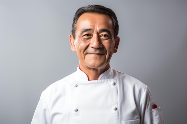 Un hombre con uniforme de chef posando para una foto.