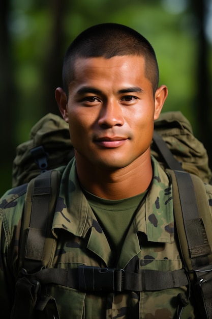 Foto un hombre en uniforme militar