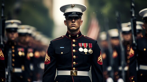 Foto un hombre con un uniforme militar