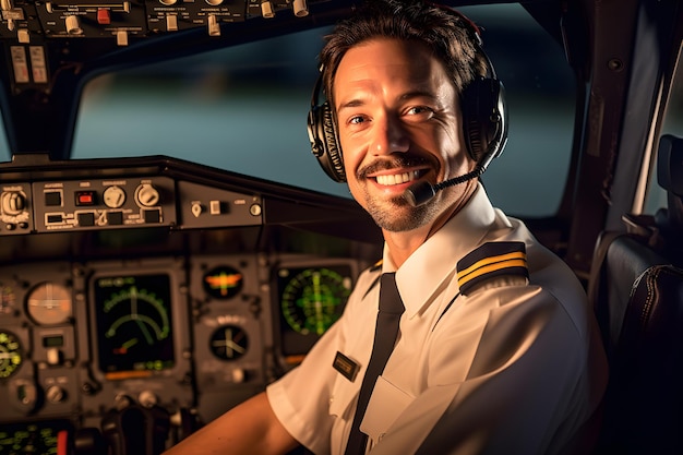 Un hombre con uniforme de piloto