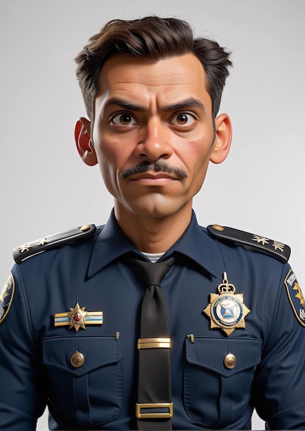 un hombre en uniforme de policía con bigote