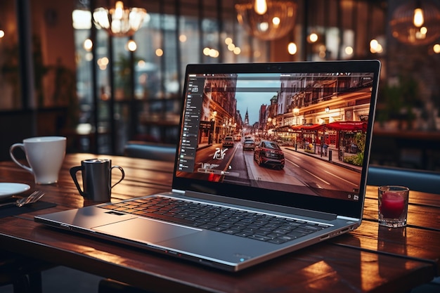 Hombre usando computadora para reuniones virtuales colectivas y videoconferencias grupales