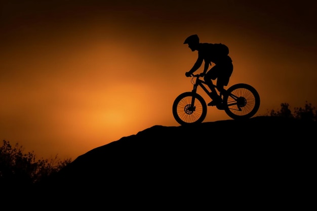 Un hombre volando por el aire mientras anda en bicicleta IA generativa