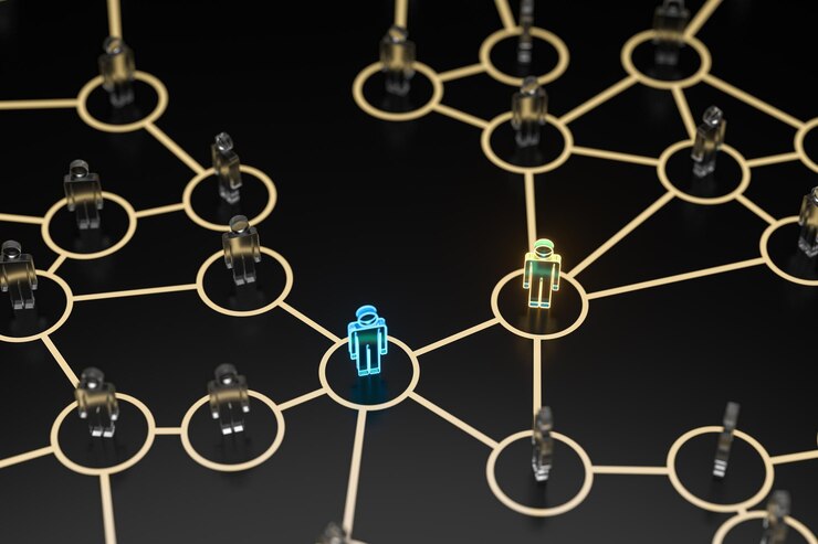 Foto hombrecito resplandeciente con representación 3d del concepto de información y comunicación