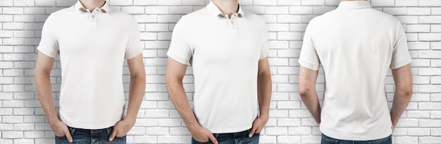 Hombres con camisa blanca vacía