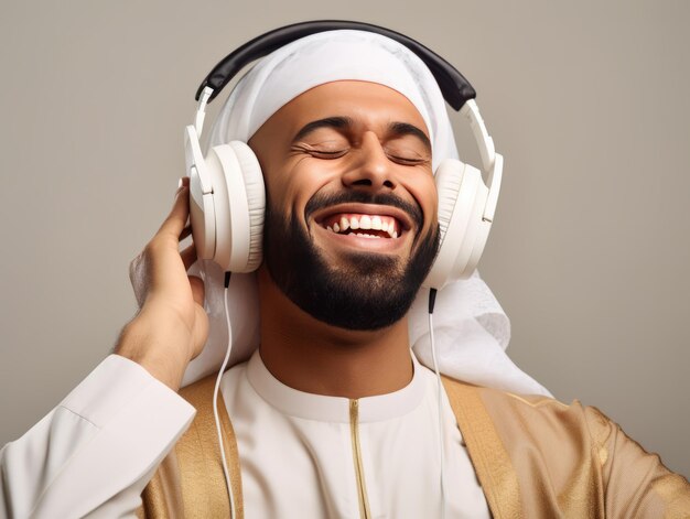 Foto hombres escuchando música