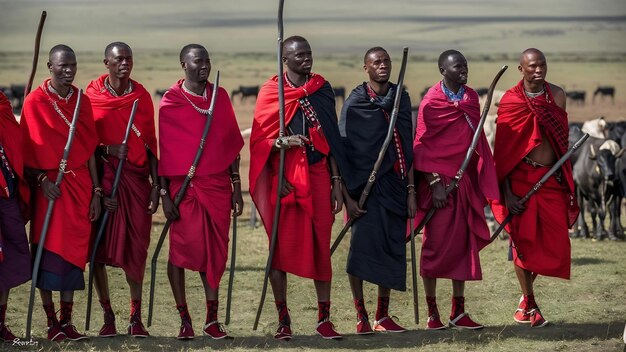 Foto hombres masai