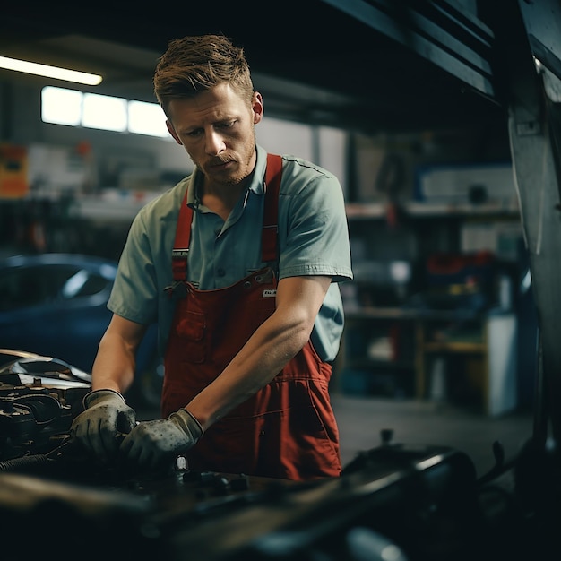 Hombres en el servicio de automóviles dedos humanos reales