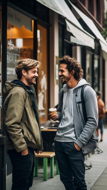 Foto hombres teniendo una conversación