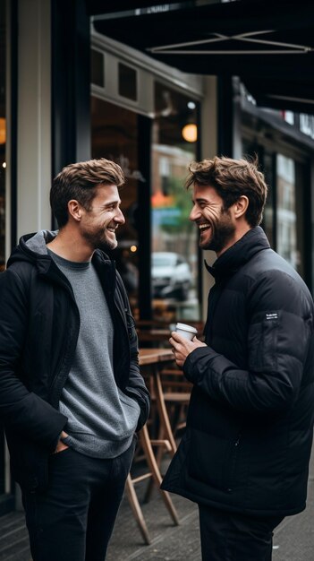 Foto hombres teniendo una conversación