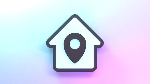 Foto home-geolocation-tag-symbol 3d-render-illustration