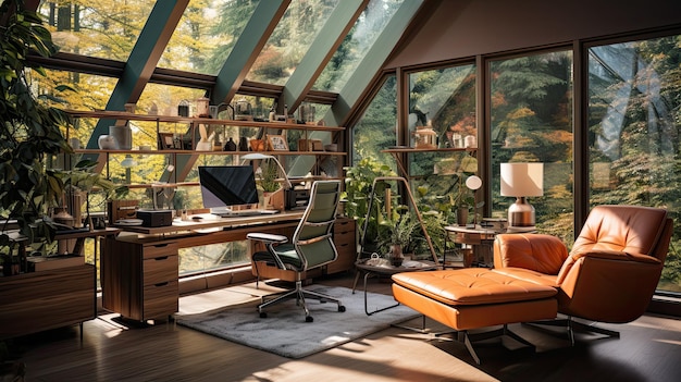 Home Office Interior Photo Real Estate Design Generativo AI