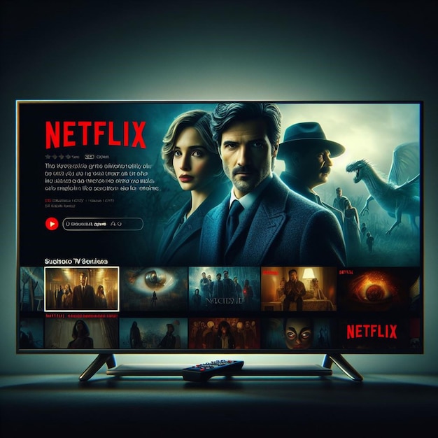 Home Theater Delight Netflix App na tela grande para uma extravagância de entretenimento cinematográfico