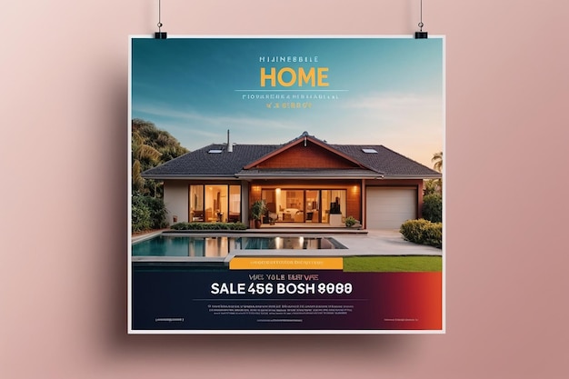 Home venda de negócios mídias sociais post quadrado flyer banner modelo
