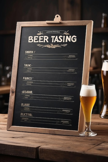 Homebrewing Beer Tasting Notes Mockup de señalización con espacio en blanco vacío para colocar su diseño