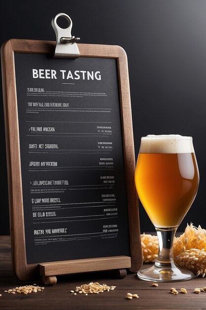 Homebrewing Beer Tasting Notes Señalización Mockup con espacio blanco en blanco para colocar su diseño