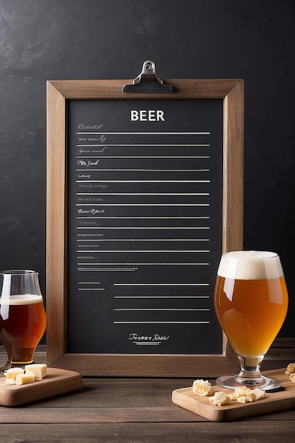 Homebrewing Beer Tasting Notes Signage Mockup com espaço vazio branco em branco para colocar seu projeto