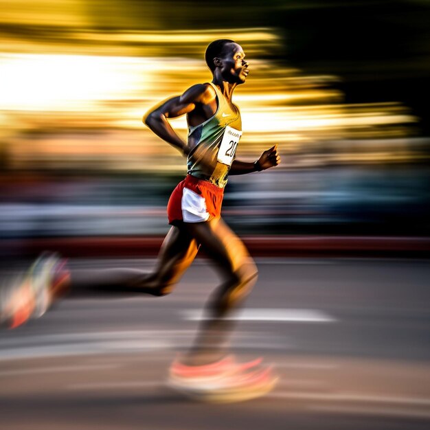 Foto homem a correr numa pista.