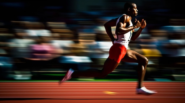 Foto homem a correr numa pista.