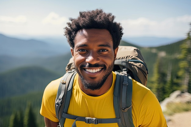 Homem Africano-Americano nas Montanhas