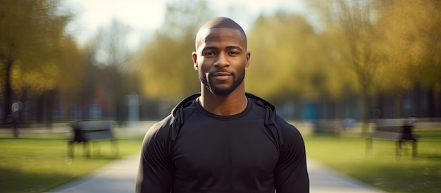 Foto homem afro-americano determinou treinamento no parque