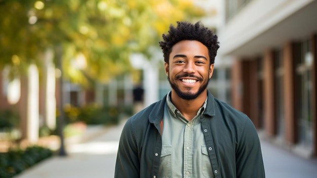 Homem afro-americano feliz sorrindo