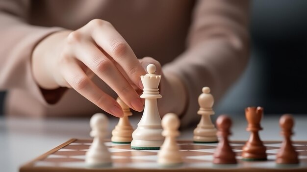 Homem afro-americano se envolve em uma partida de xadrez com seu sábio pai em um C