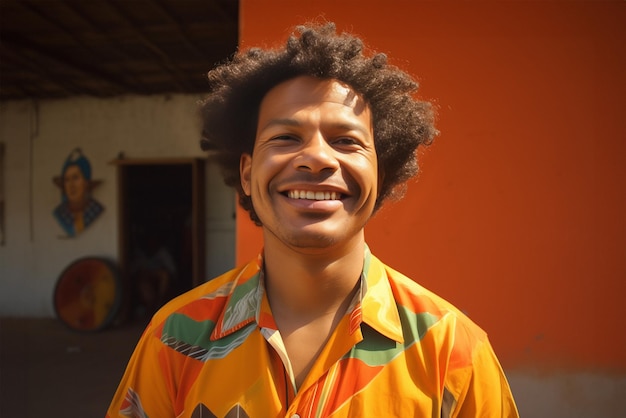 Foto homem afro-latino sorridente