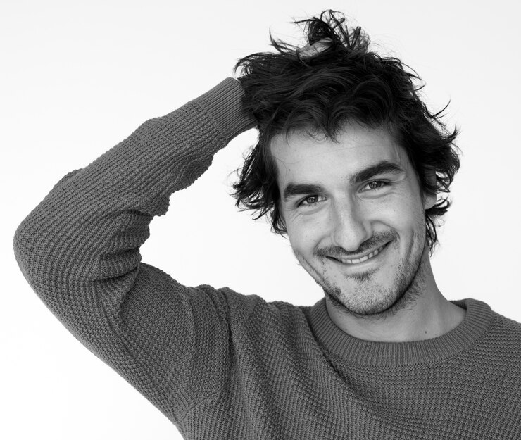 Foto homem, alegre, sorrindo, retrato, conceito