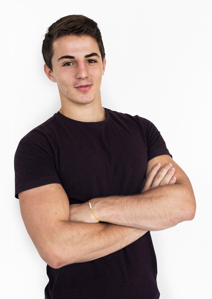 Foto homem, alegre, sorrindo, retrato, conceito