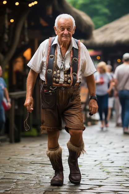 Homem alemão mais velho na oktoberfest gerado por IA