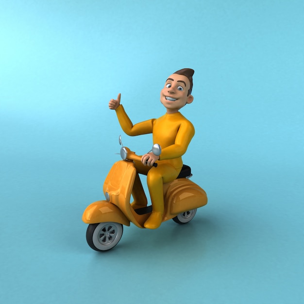 Homem amarelo divertido