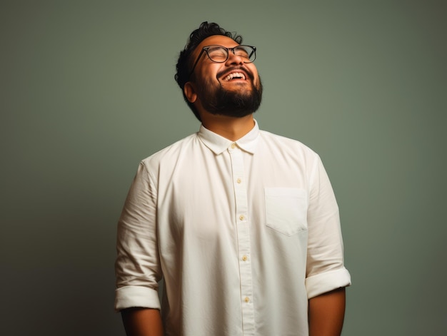 Homem asiático de 30 anos pose dinâmica emocional