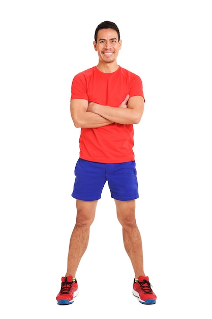 Homem asiático maduro e saudável em roupas desportivas.