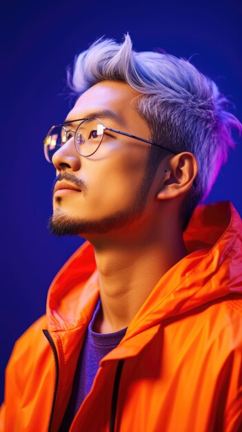 Homem asiático usando óculos