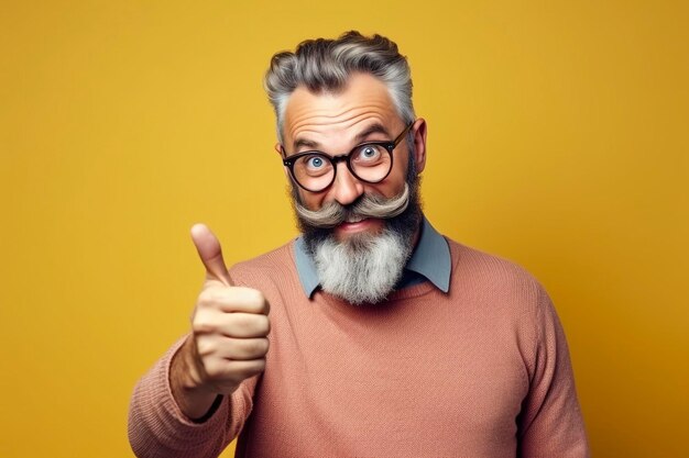 homem barbudo faz gesto de ok tem tudo sob controle todos os gestos delicados usa óculos ac