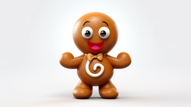 Homem-biscoito com rosto 3d pixar hiper realista Generative ai
