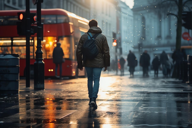 homem caminhando por Londres viagem homem com paisagem blog de viagens