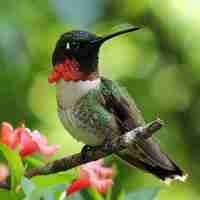 Foto homem colibri de garganta rubi archilochus colubris