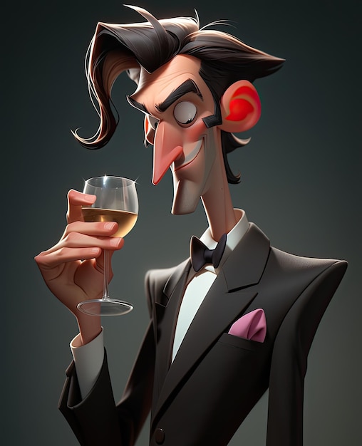 Homem com copo de vinho