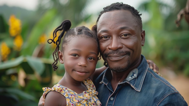 Homem com uma menina nos braços