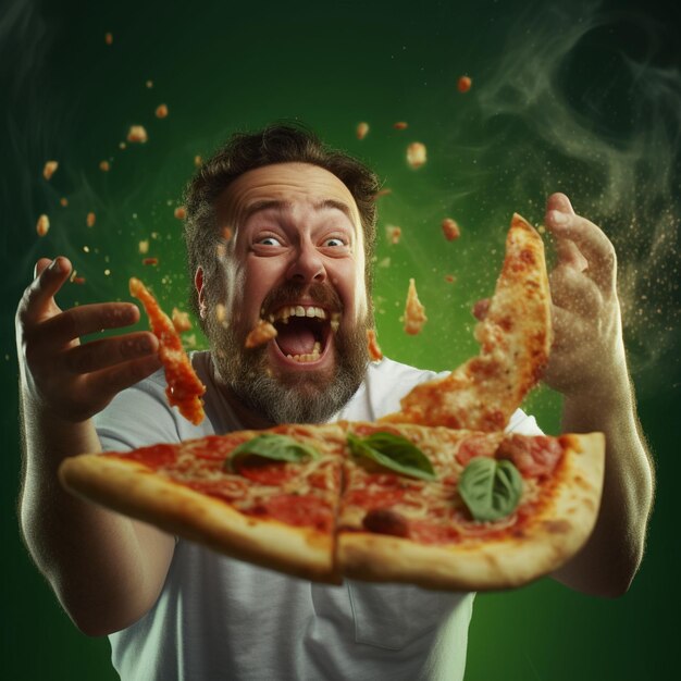 Foto homem comendo comida deliciosa