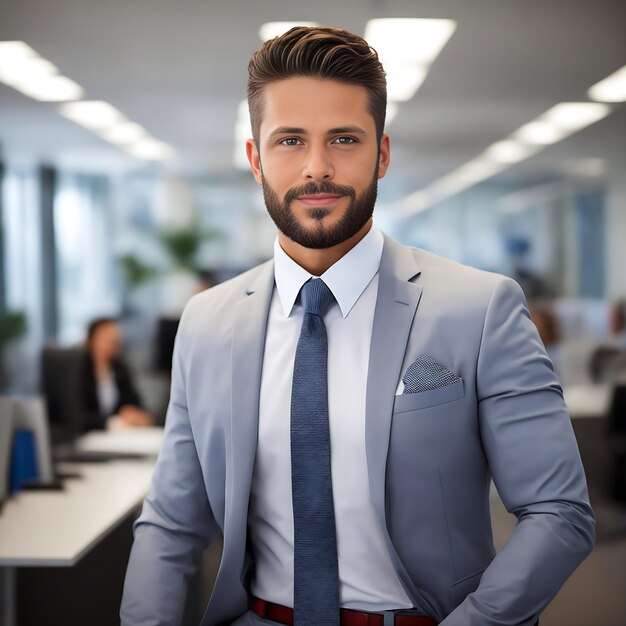 Homem corporativo bonito no escritório