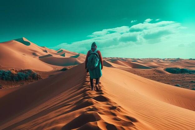 Homem das dunas de areia Turista do povo das dunas Gerar Ai