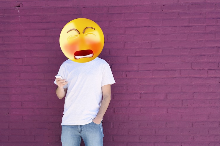 Foto homem de cabeça triste emoji.