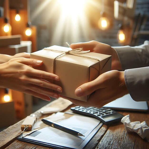 Homem de entrega Entregando a encomenda