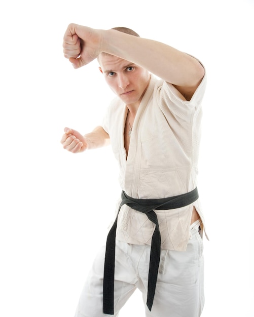 Foto homem de karate em kimono