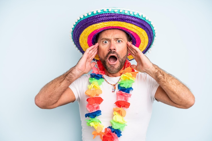 Foto homem de meia idade se sentindo estressado, ansioso ou com medo, com as mãos na cabeça. cultura mexicana