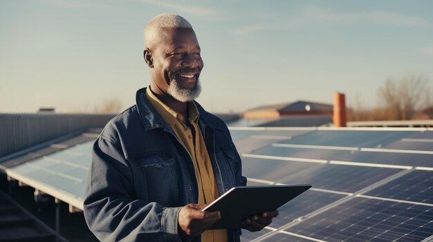 Foto homem de negócios afro-americano mulher caucasiana e homem árabe técnico trabalhador tendo reunião sobre energia solar pessoas multiculturais tocando empilhando mãos e sorrindo para a câmera